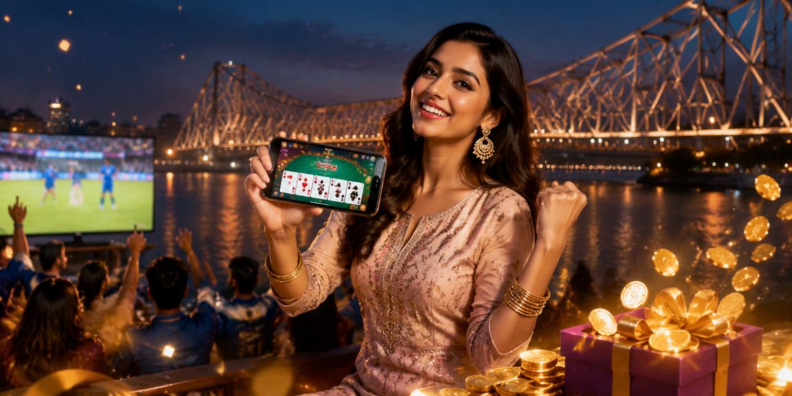 Player enjoying Rummy in Kolkata setting